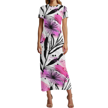 graffiti-bluten-v5-short-sleeve-long-dress-long-dress-jlr-design-1 - JLR Design