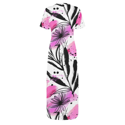graffiti-bluten-v5-short-sleeve-long-dress-long-dress-jlr-design-4 - JLR Design