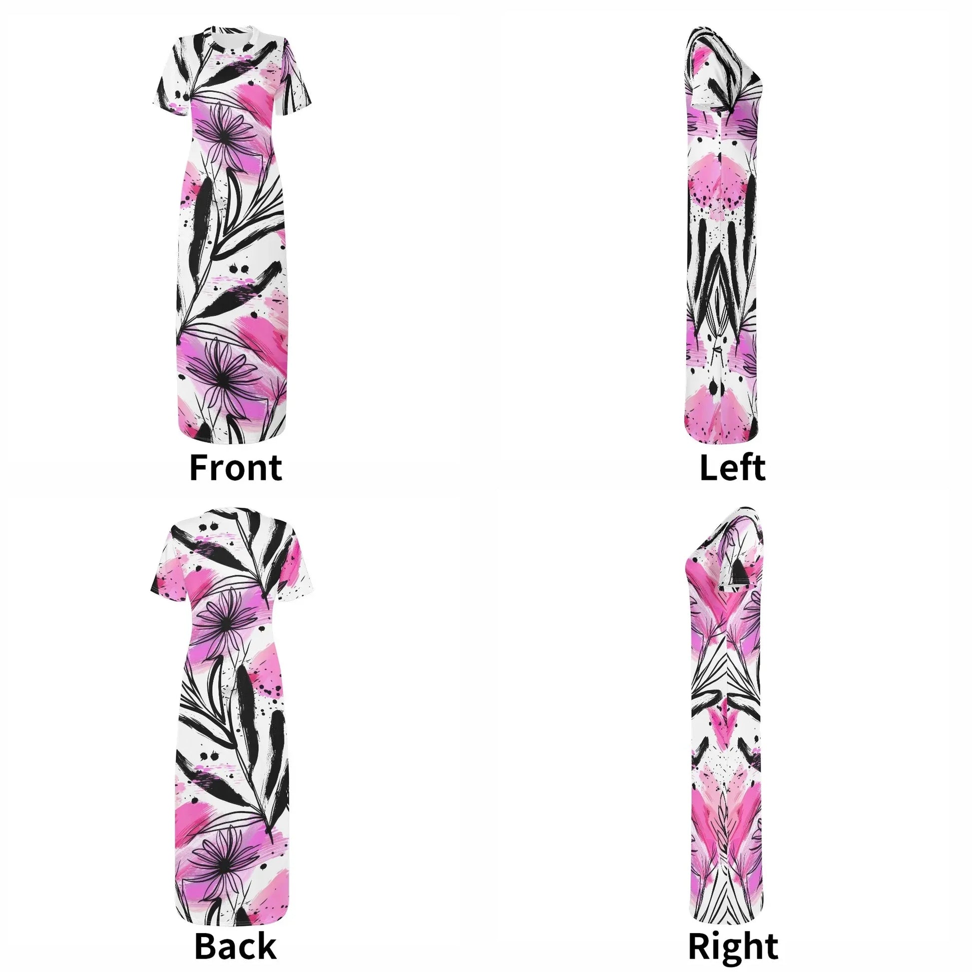 graffiti-bluten-v5-short-sleeve-long-dress-long-dress-jlr-design-7 - JLR Design