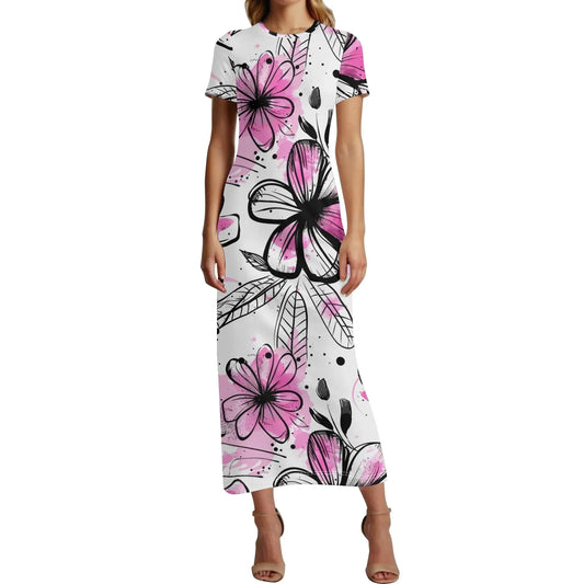 graffiti-bluten-v6-short-sleeve-long-dress-long-dress-jlr-design-1 - JLR Design