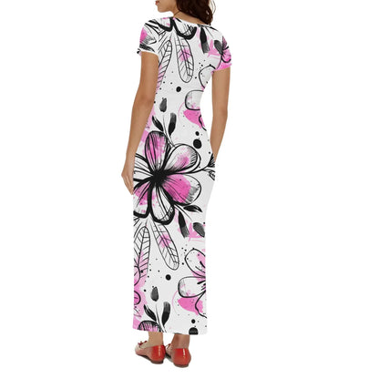 graffiti-bluten-v6-short-sleeve-long-dress-long-dress-jlr-design-2 - JLR Design