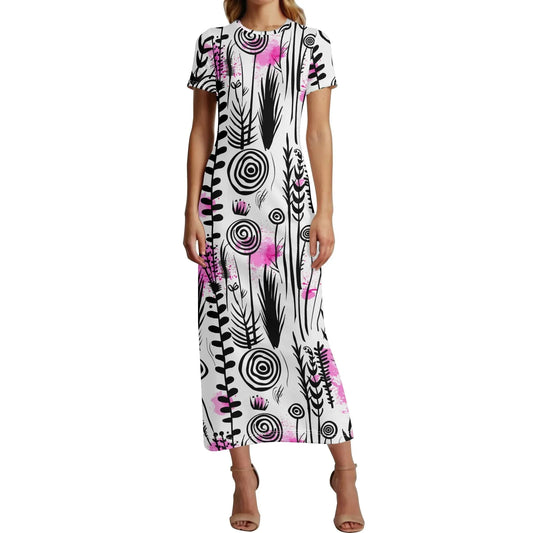 graffiti-bluten-v7-short-sleeve-long-dress-long-dress-jlr-design-1 - JLR Design