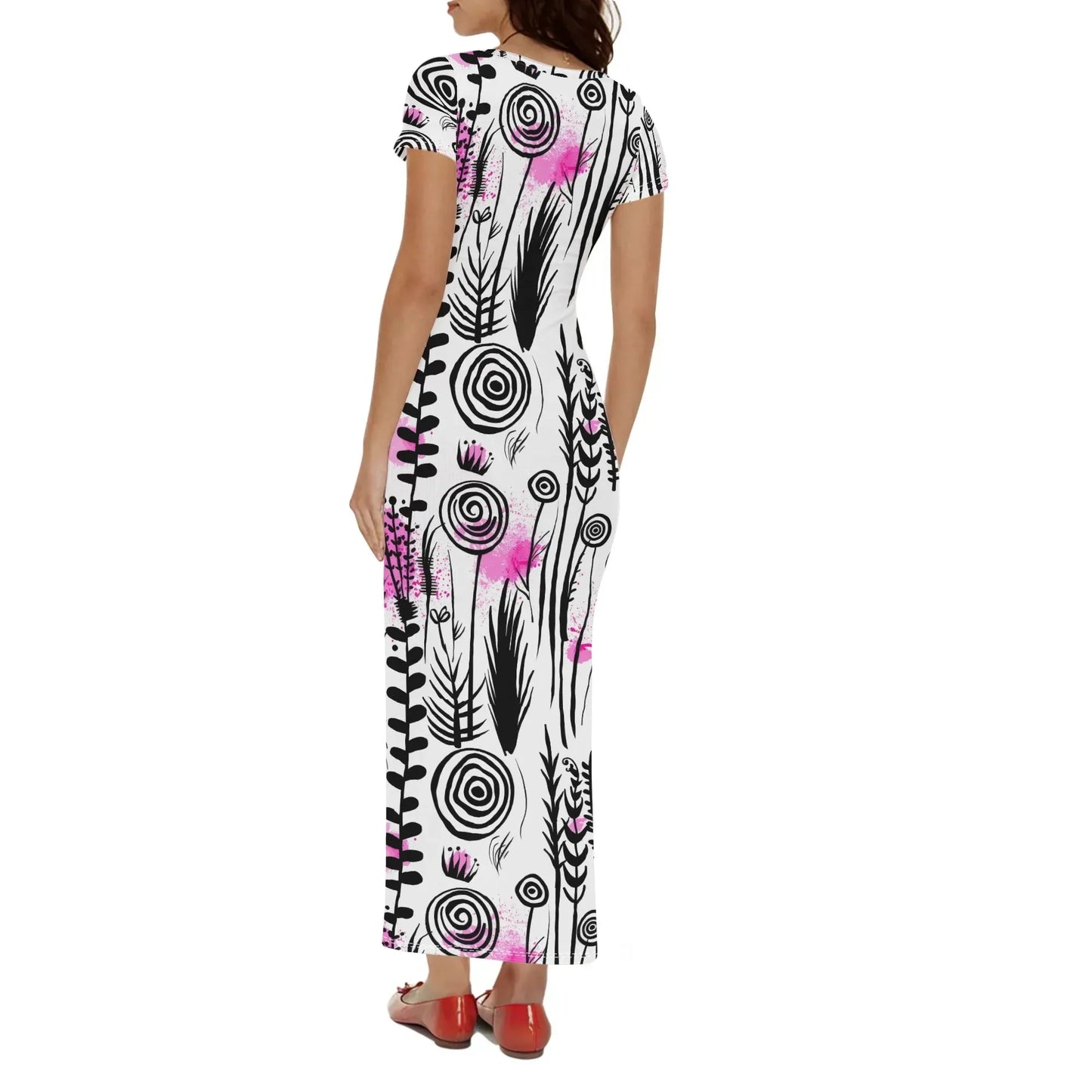 graffiti-bluten-v7-short-sleeve-long-dress-long-dress-jlr-design-2 - JLR Design