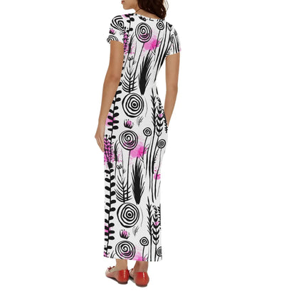 graffiti-bluten-v7-short-sleeve-long-dress-long-dress-jlr-design-2 - JLR Design