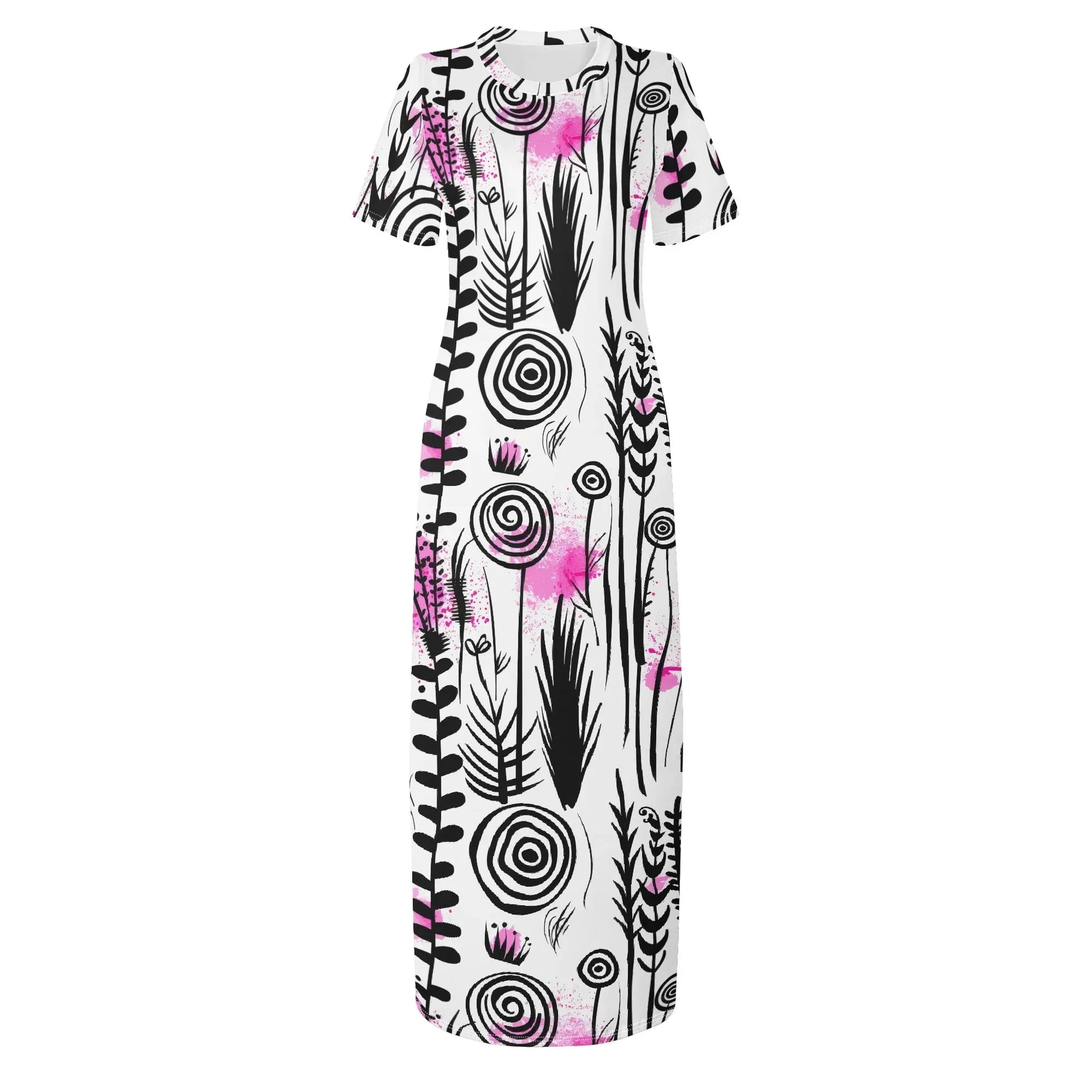 graffiti-bluten-v7-short-sleeve-long-dress-long-dress-jlr-design-3 - JLR Design