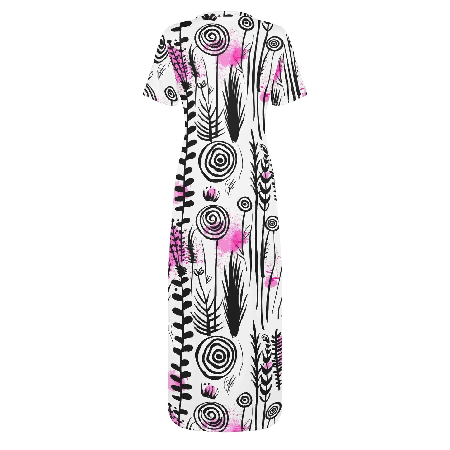 graffiti-bluten-v7-short-sleeve-long-dress-long-dress-jlr-design-4 - JLR Design