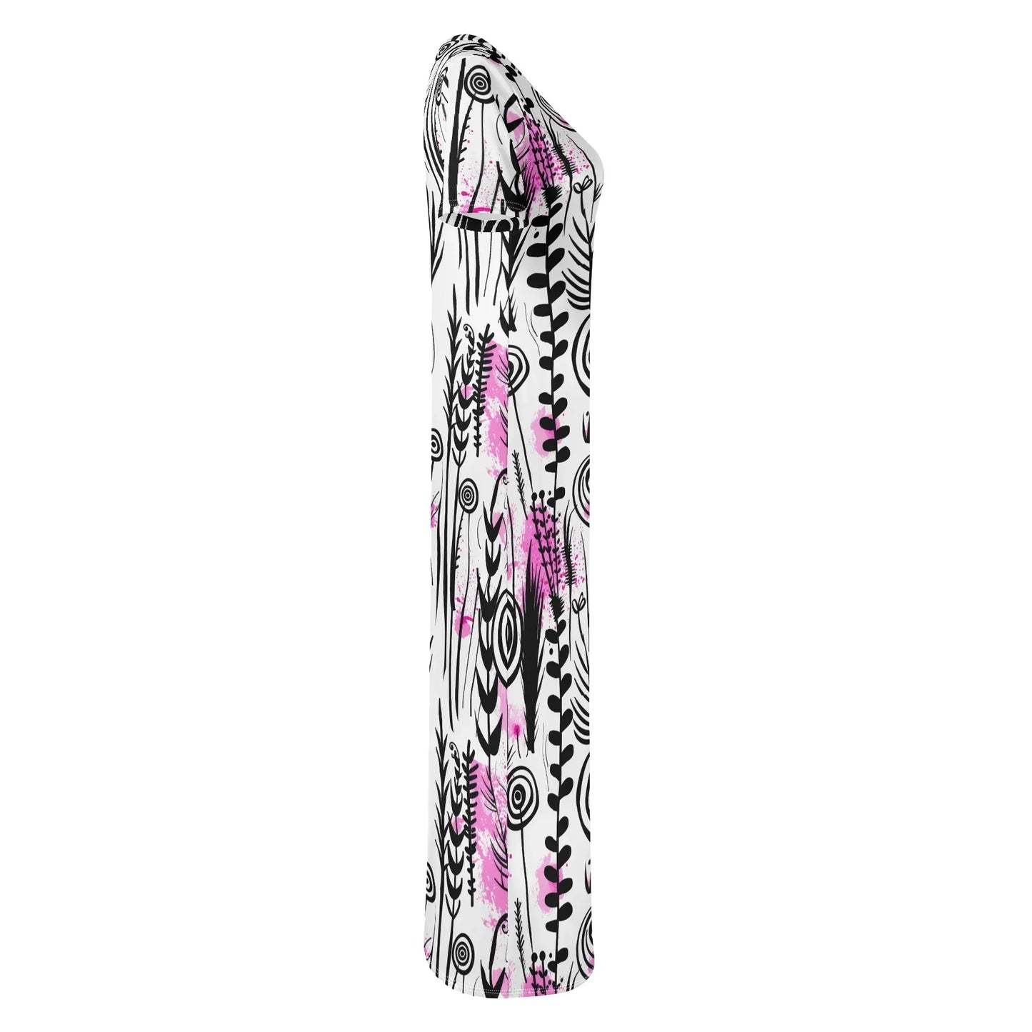 graffiti-bluten-v7-short-sleeve-long-dress-long-dress-jlr-design-5 - JLR Design