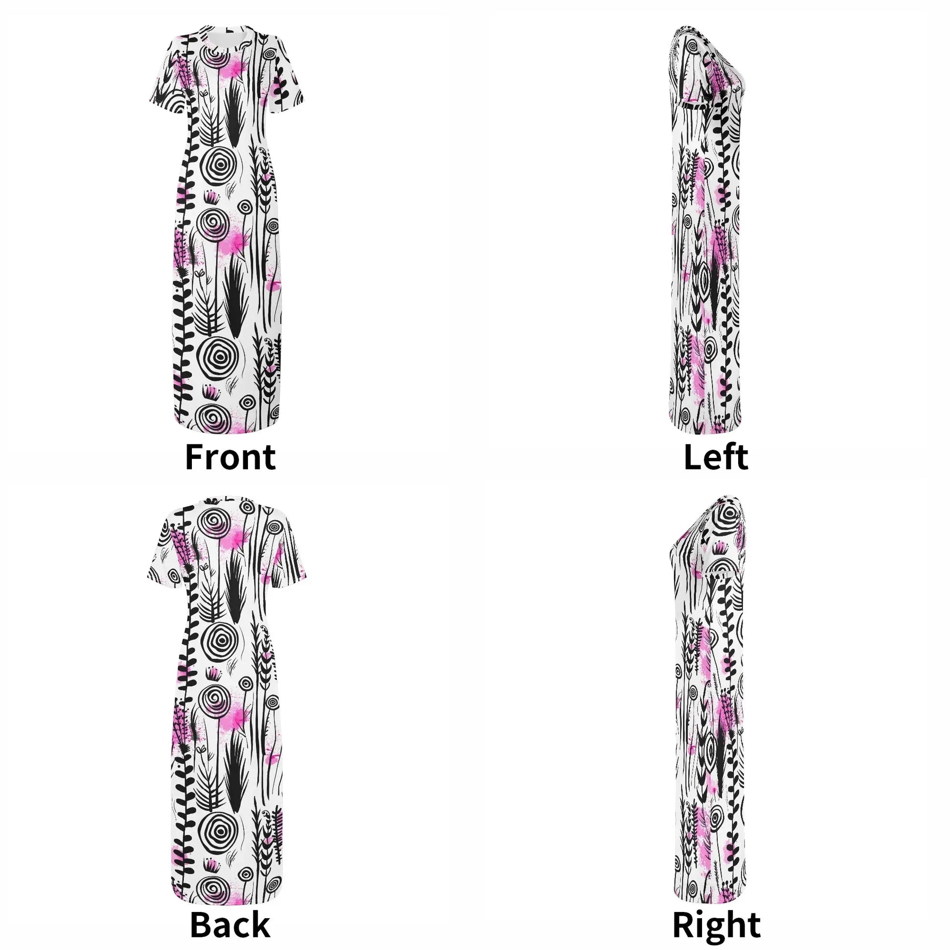 graffiti-bluten-v7-short-sleeve-long-dress-long-dress-jlr-design-7 - JLR Design