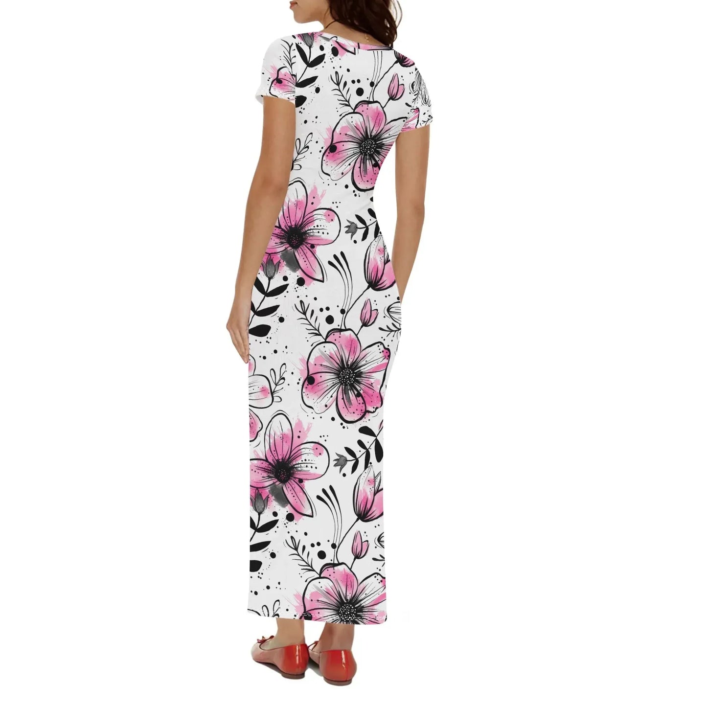graffiti-bluten-v8-short-sleeve-long-dress-long-dress-jlr-design-2 - JLR Design