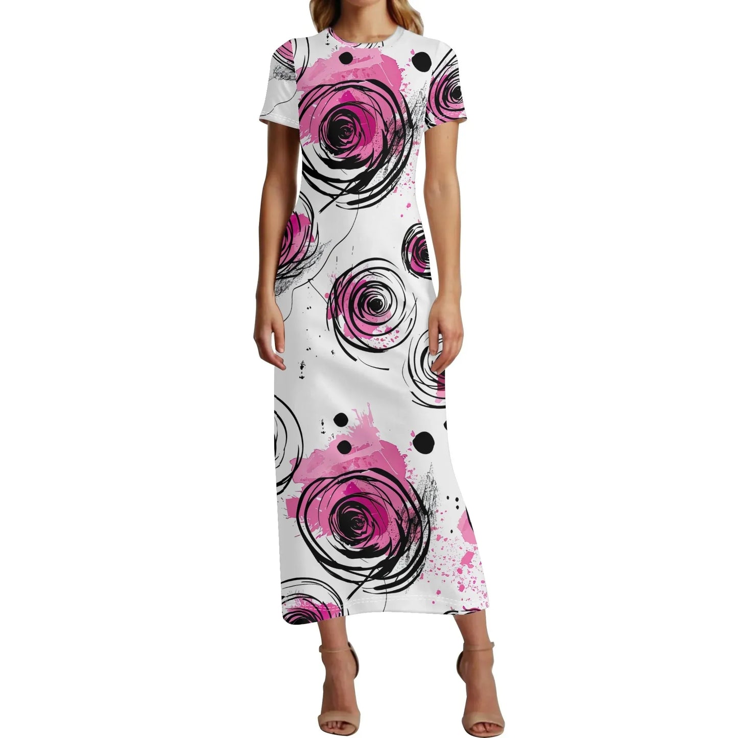 graffiti-bluten-v9-short-sleeve-long-dress-long-dress-jlr-design-1 - JLR Design