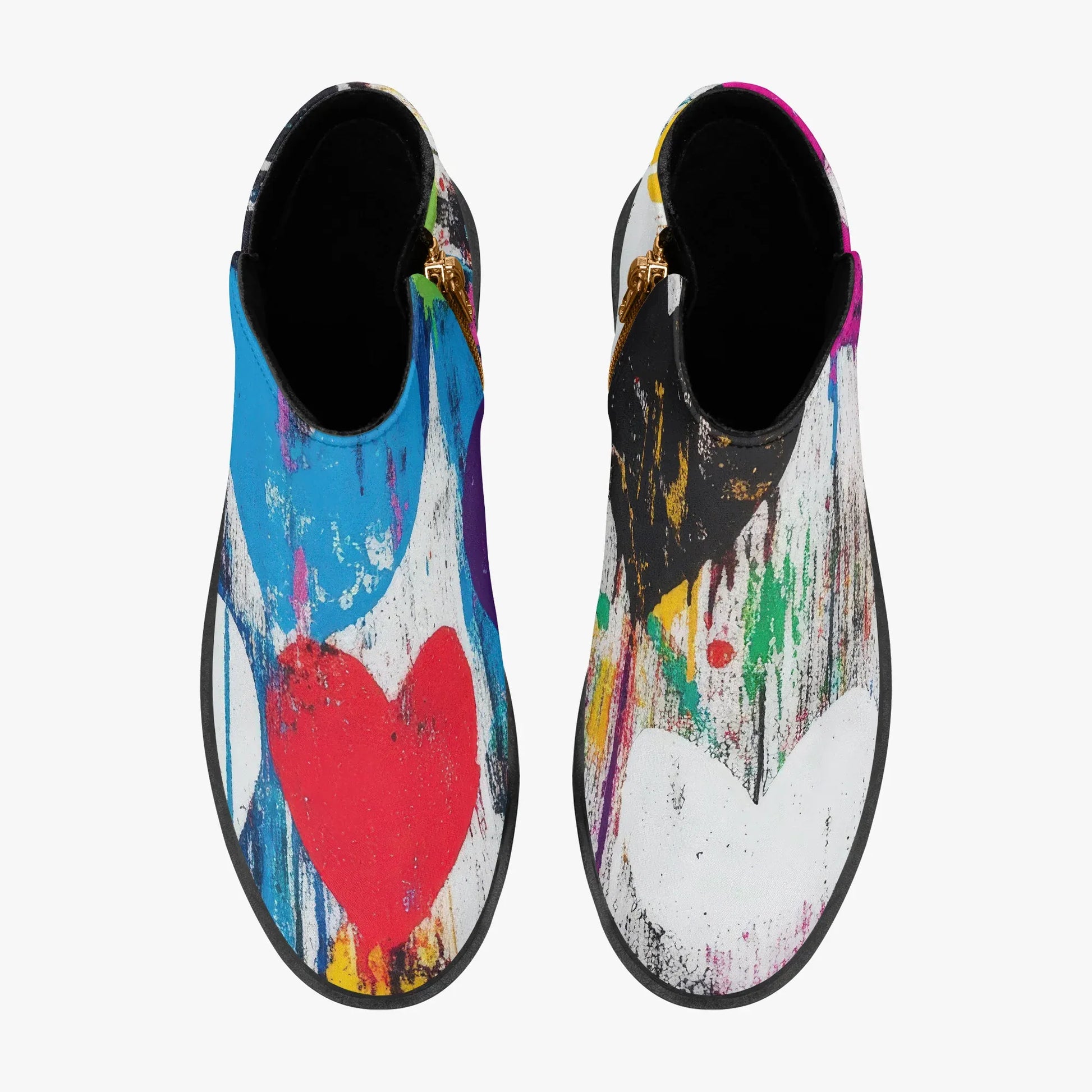 graffiti-hearts-elegante-reissverschluss-stiefeletten-stiefel-jlr-design-7 - JLR Design