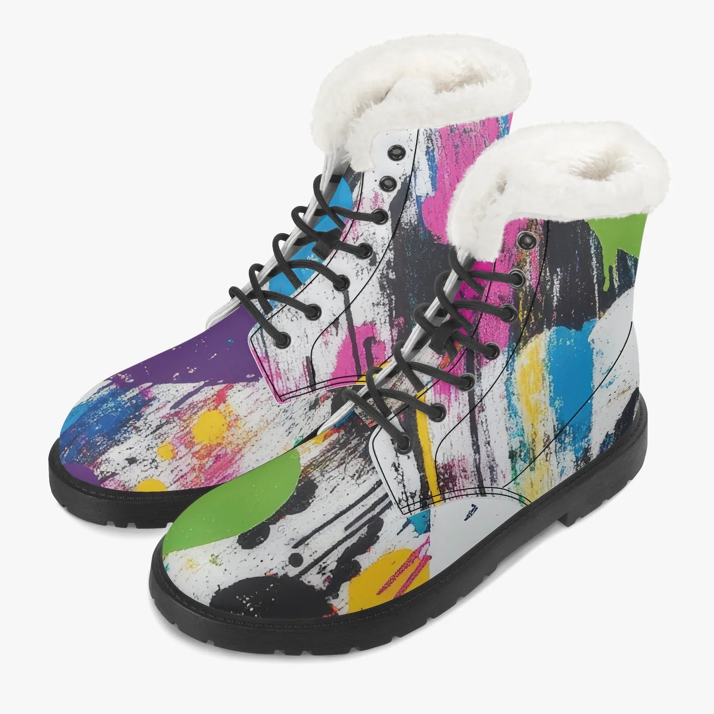 graffiti-hearts-faux-fur-leder-boots-boots-jlr-design-2 - JLR Design