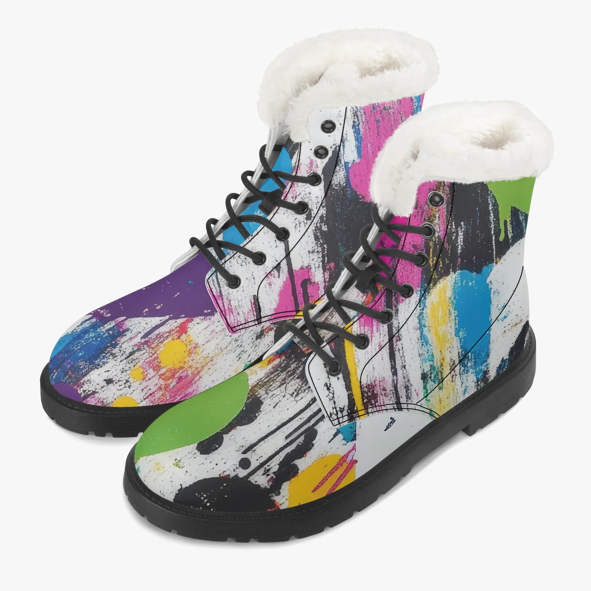 graffiti-hearts-faux-fur-leder-boots-boots-jlr-design-2 - JLR Design