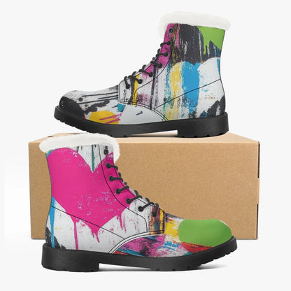 graffiti-hearts-faux-fur-leder-boots-boots-jlr-design-5 - JLR Design