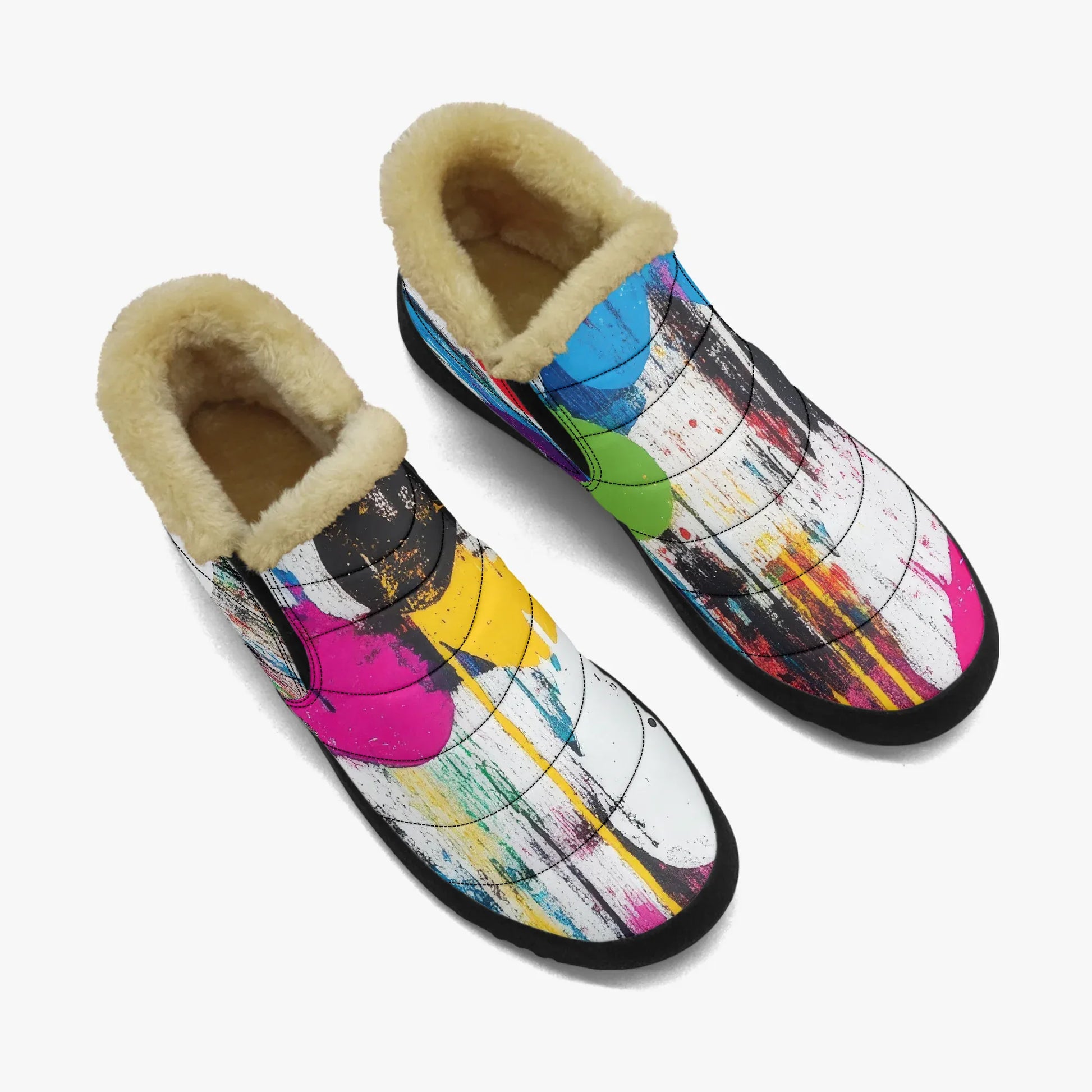 graffiti-hearts-faux-fur-slipper-slipper-jlr-design-2 - JLR Design