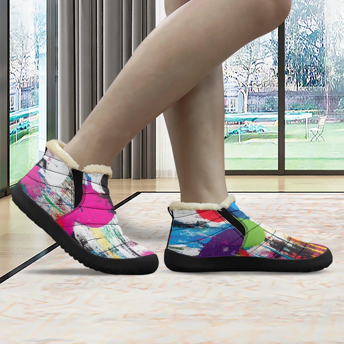 graffiti-hearts-faux-fur-slipper-slipper-jlr-design-3 - JLR Design