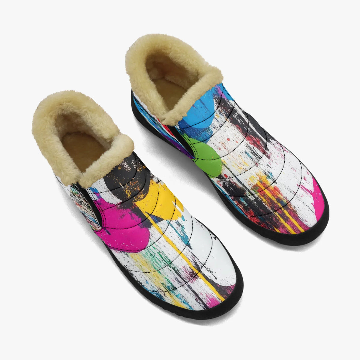 graffiti-hearts-faux-fur-slipper-slipper-jlr-design-jlr-design-de-2 - JLR Design