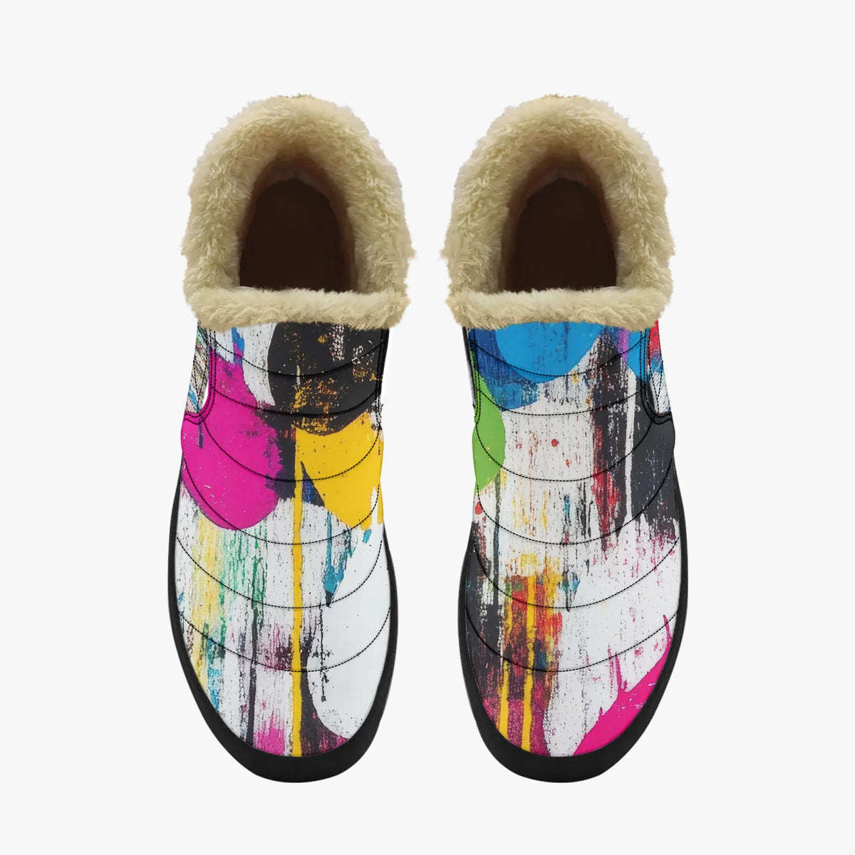 graffiti-hearts-faux-fur-slipper-slipper-jlr-design-jlr-design-de-5 - JLR Design