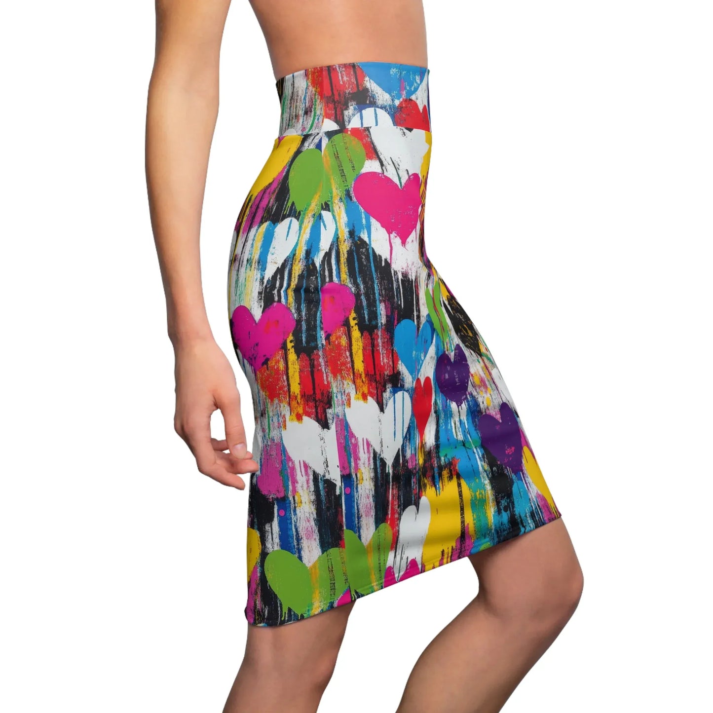 graffiti-hearts-v1-bleistiftrock-fur-damen-eleganter-mid-waist-rock-mit-stretch-komfort-bleistiftrock-jlr-design-3 - JLR Design