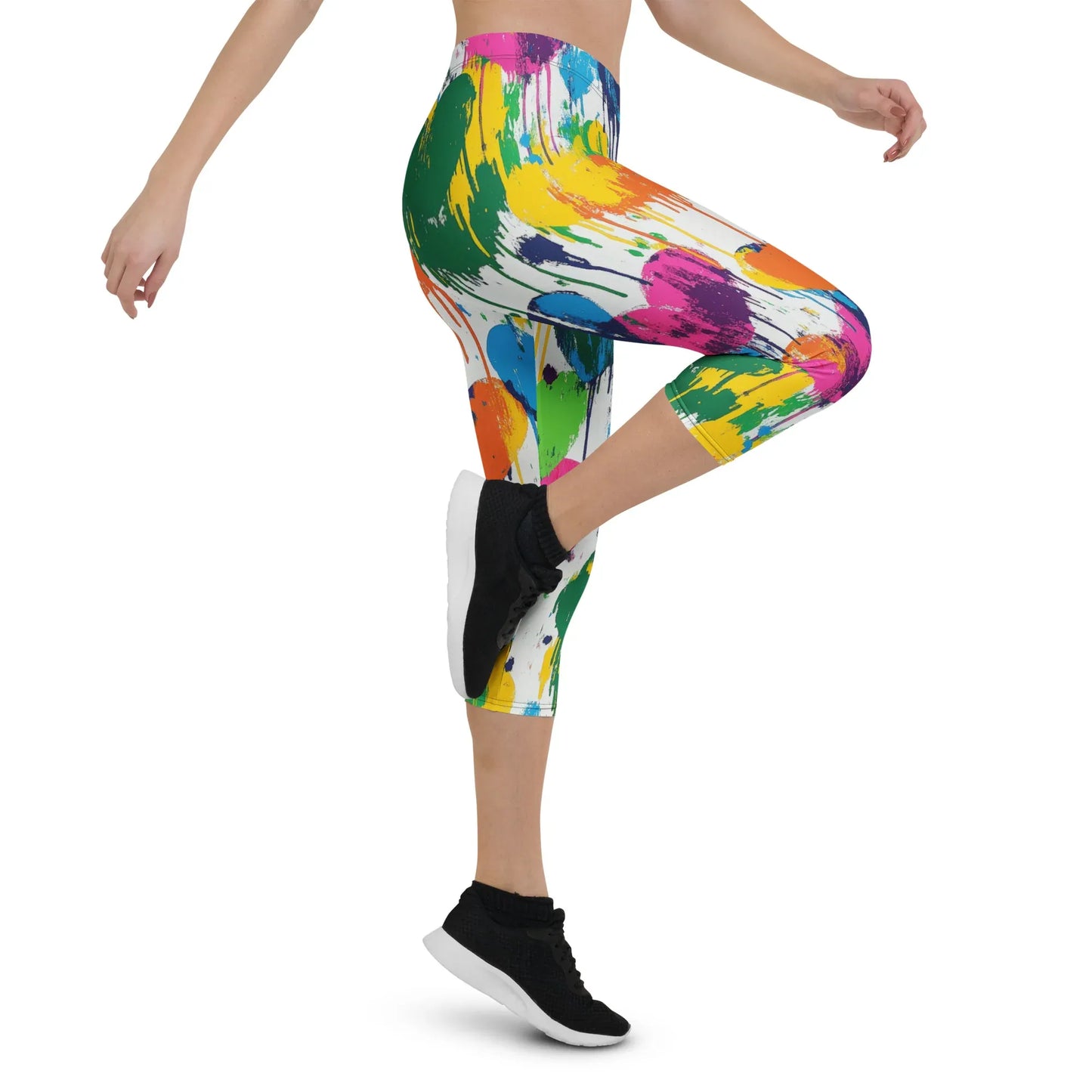 graffiti-hearts-v1-damen-capri-leggings-capri-leggings-jlr-design-10 - JLR Design