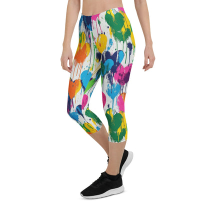 graffiti-hearts-v1-damen-capri-leggings-capri-leggings-jlr-design-11 - JLR Design