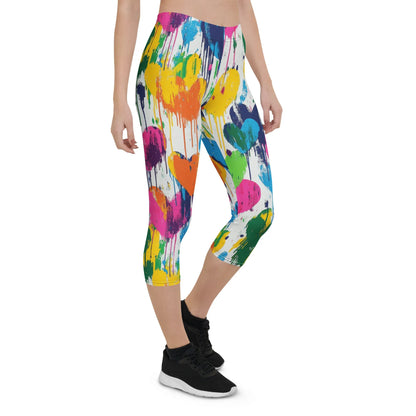 graffiti-hearts-v1-damen-capri-leggings-capri-leggings-jlr-design-12 - JLR Design