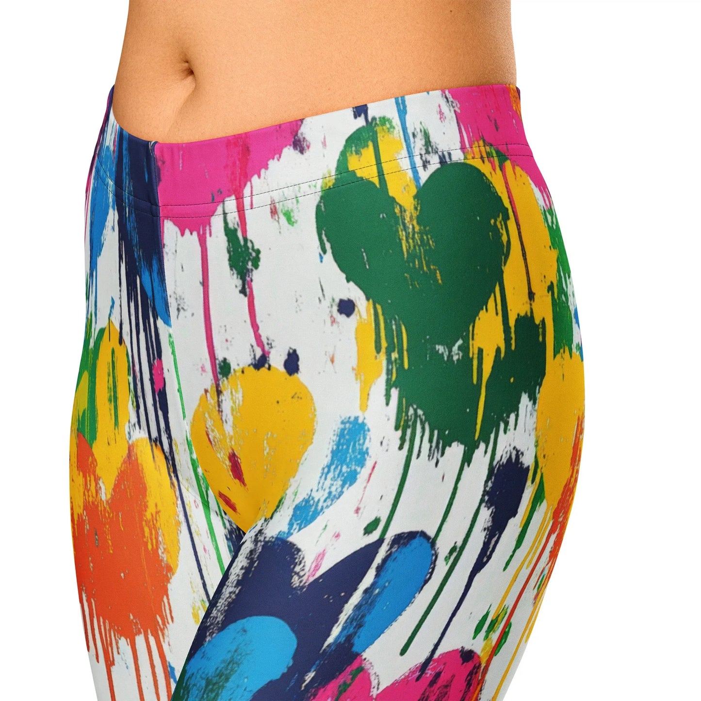 graffiti-hearts-v1-damen-capri-leggings-capri-leggings-jlr-design-2 - JLR Design