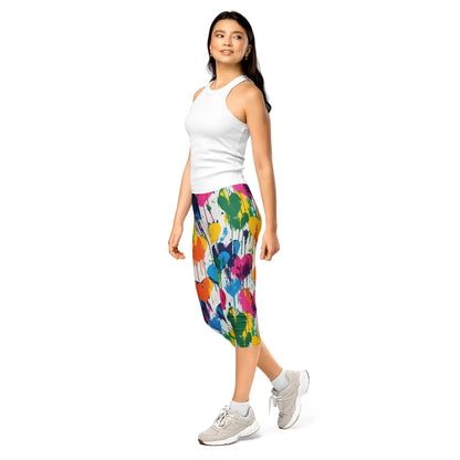 graffiti-hearts-v1-damen-capri-leggings-capri-leggings-jlr-design-3 - JLR Design