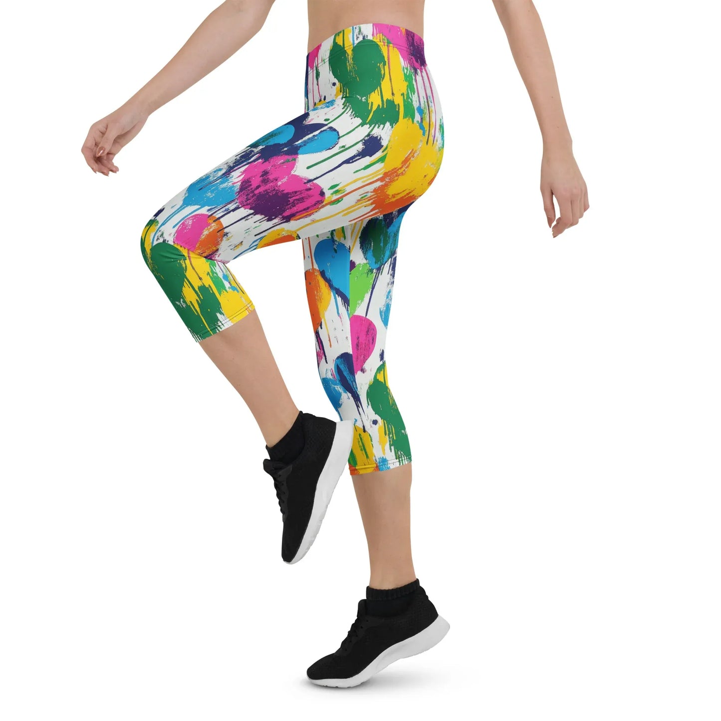 graffiti-hearts-v1-damen-capri-leggings-capri-leggings-jlr-design-9 - JLR Design