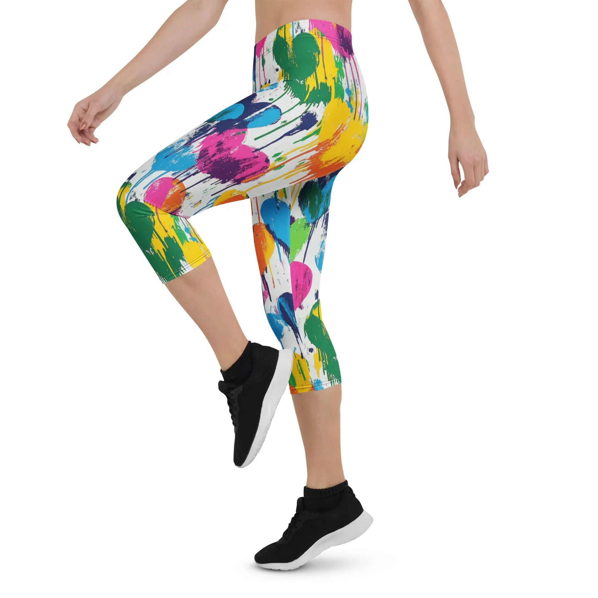 graffiti-hearts-v1-damen-capri-leggings-capri-leggings-jlr-design-9 - JLR Design