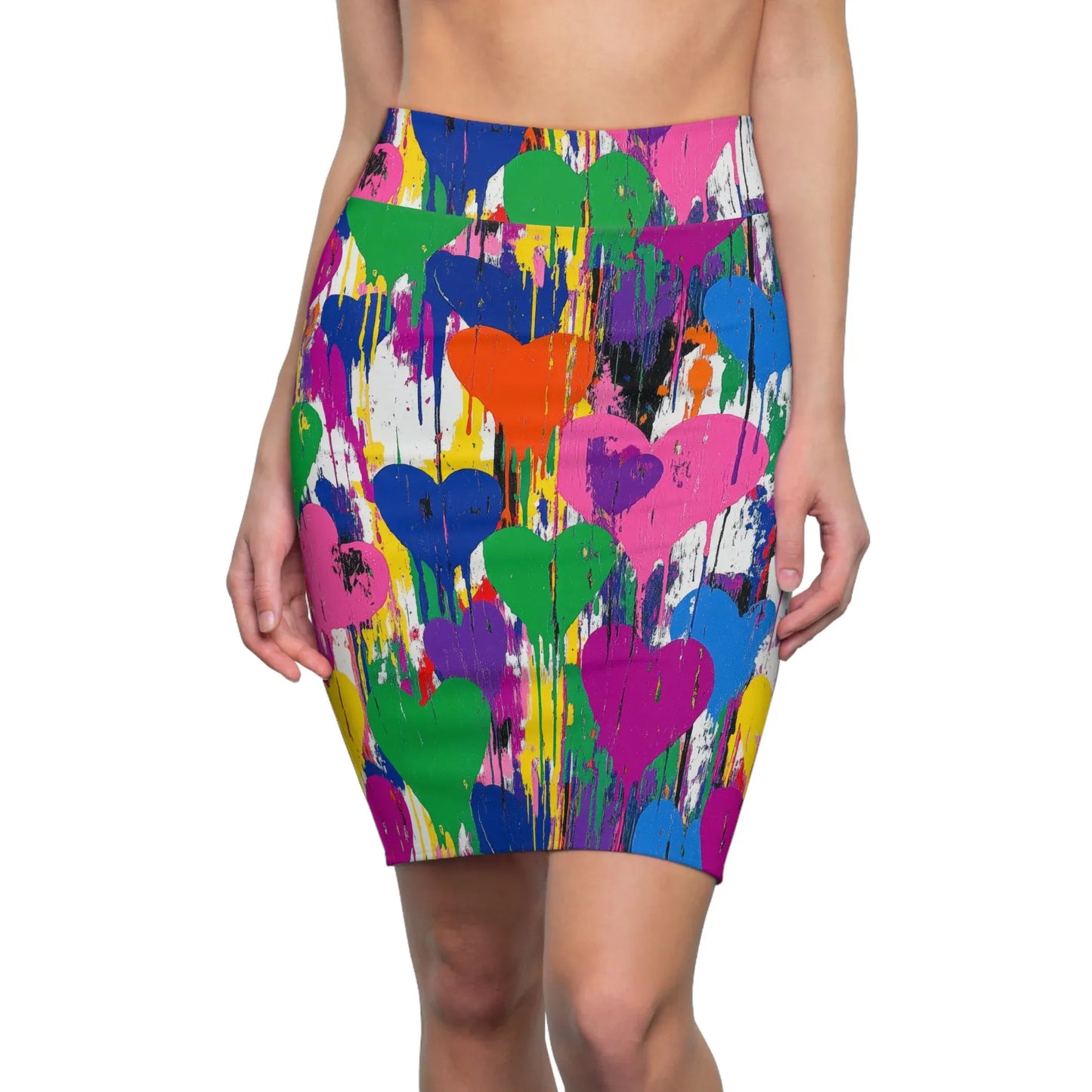 graffiti-hearts-v10-bleistiftrock-fur-damen-eleganter-mid-waist-rock-mit-stretch-komfort-bleistiftrock-jlr-design-1 - JLR Design