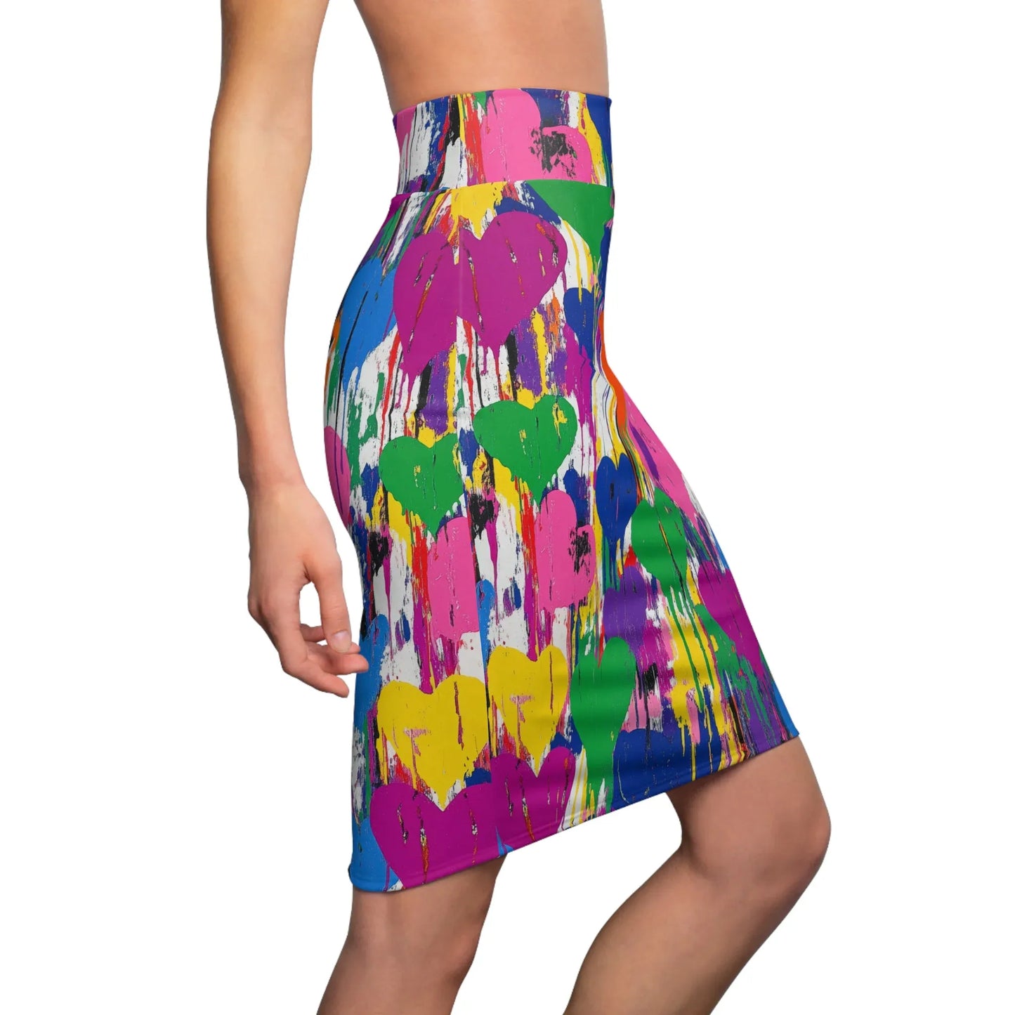 graffiti-hearts-v10-bleistiftrock-fur-damen-eleganter-mid-waist-rock-mit-stretch-komfort-bleistiftrock-jlr-design-2 - JLR Design