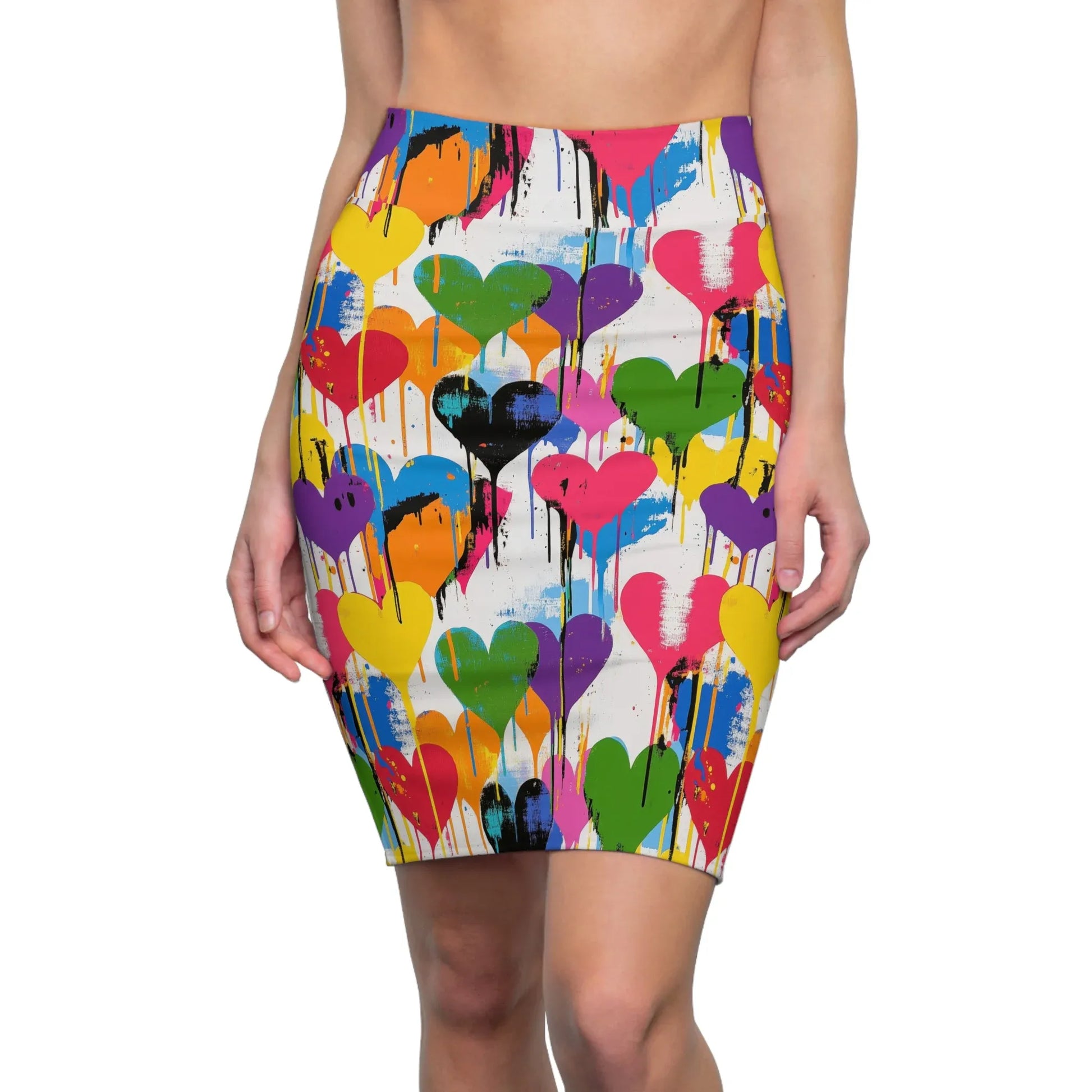 graffiti-hearts-v11-bleistiftrock-fur-damen-eleganter-mid-waist-rock-mit-stretch-komfort-bleistiftrock-jlr-design-1 - JLR Design