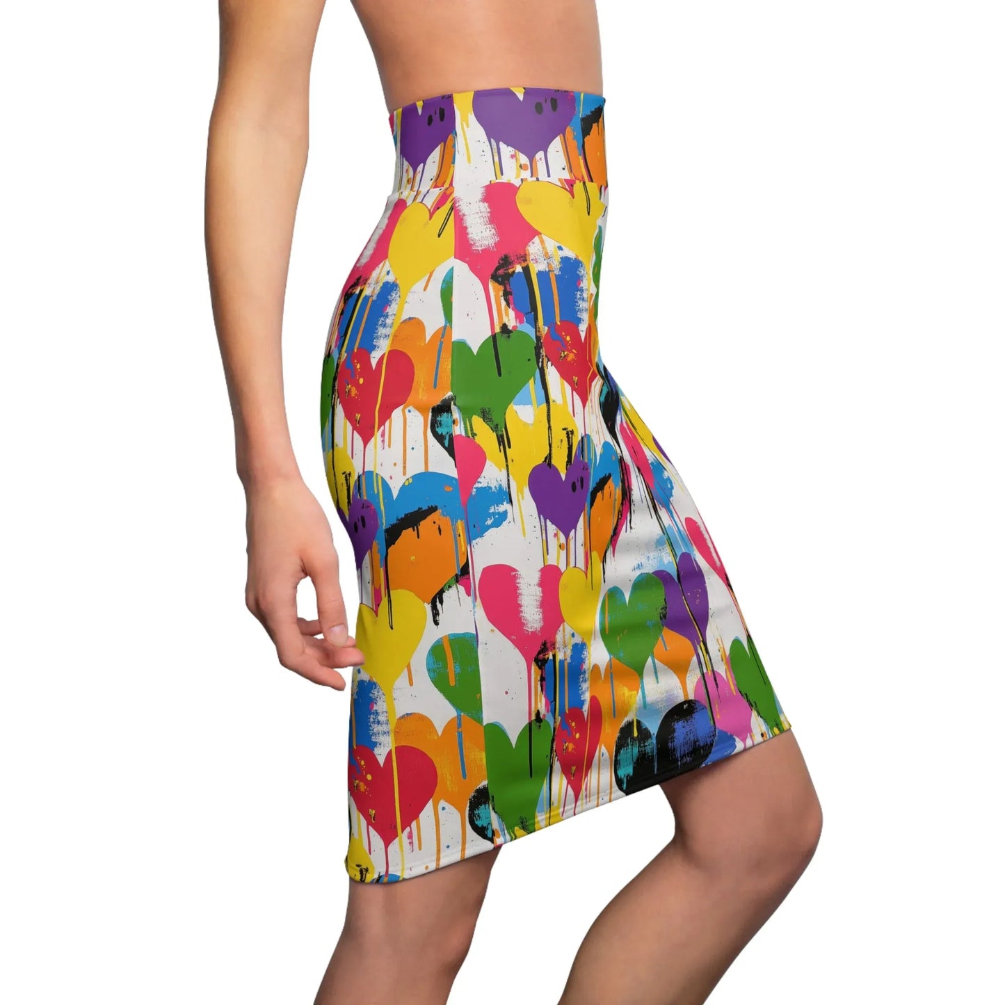 graffiti-hearts-v11-bleistiftrock-fur-damen-eleganter-mid-waist-rock-mit-stretch-komfort-bleistiftrock-jlr-design-2 - JLR Design