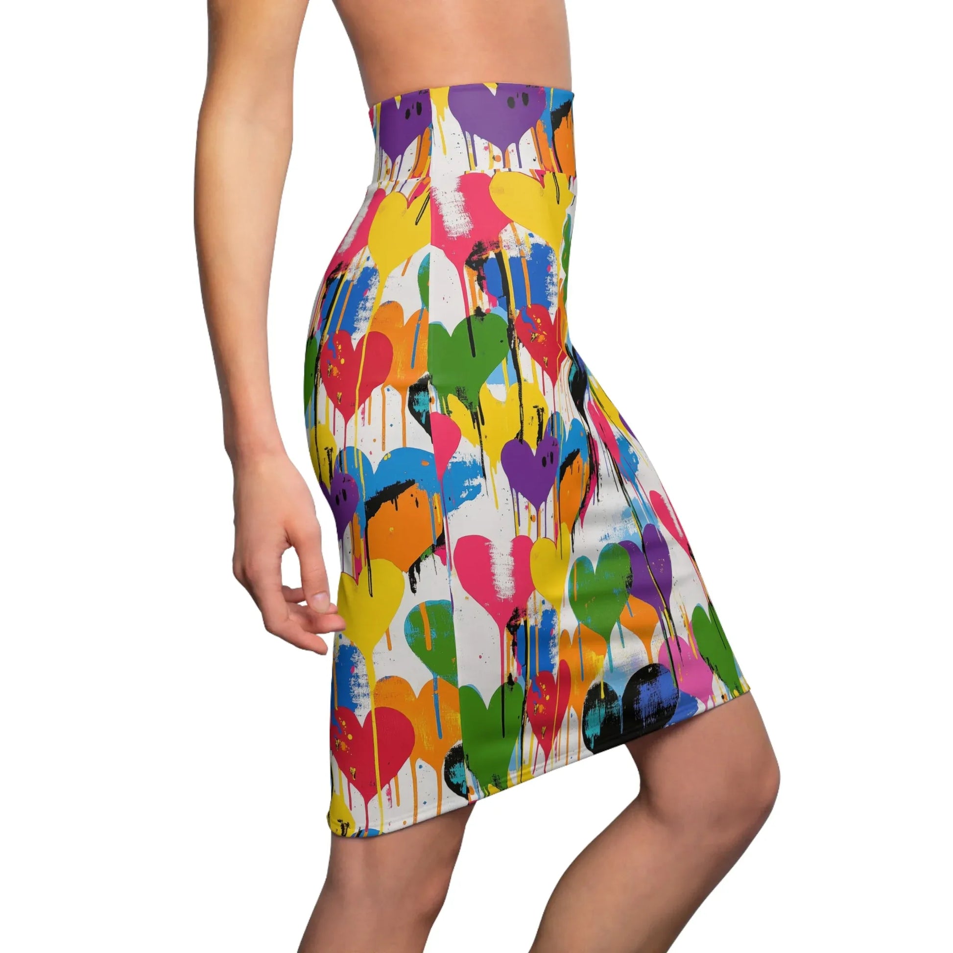 graffiti-hearts-v11-bleistiftrock-fur-damen-eleganter-mid-waist-rock-mit-stretch-komfort-bleistiftrock-jlr-design-2 - JLR Design
