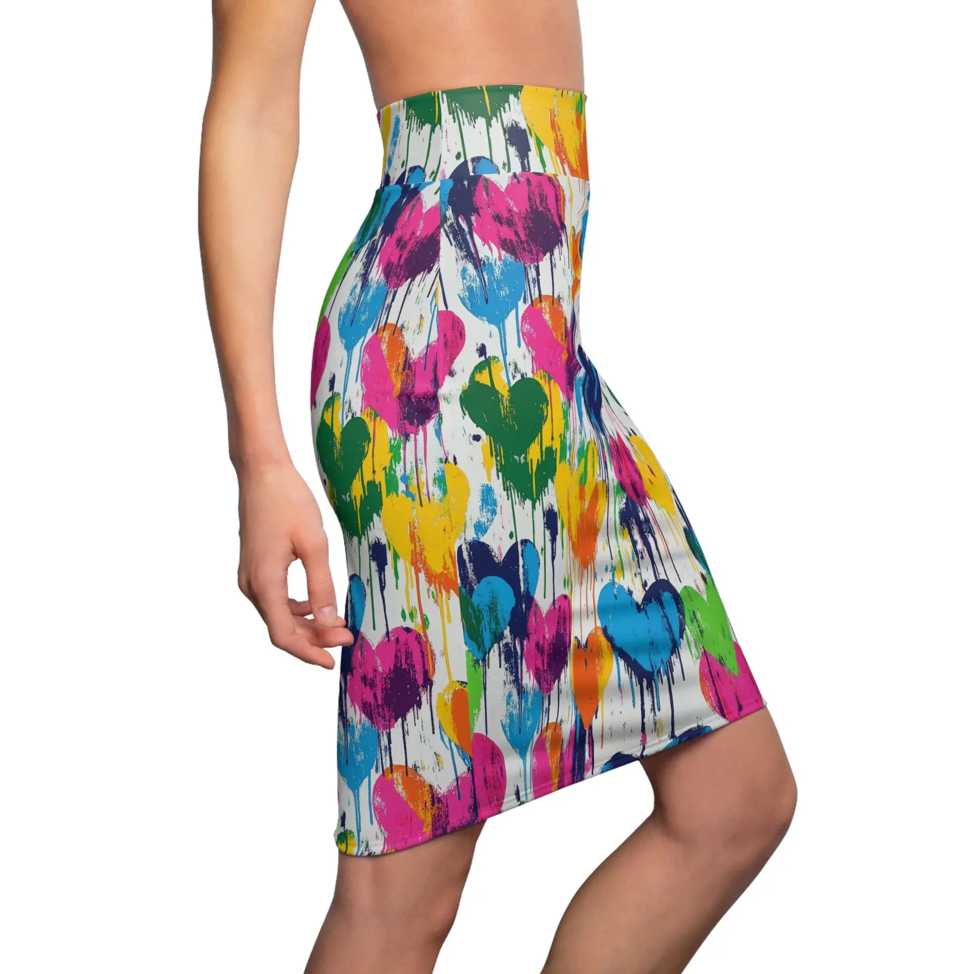 graffiti-hearts-v12-bleistiftrock-fur-damen-eleganter-mid-waist-rock-mit-stretch-komfort-bleistiftrock-jlr-design-2 - JLR Design