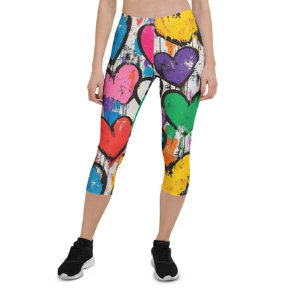 graffiti-hearts-v2-damen-capri-leggings-capri-leggings-jlr-design-1 - JLR Design