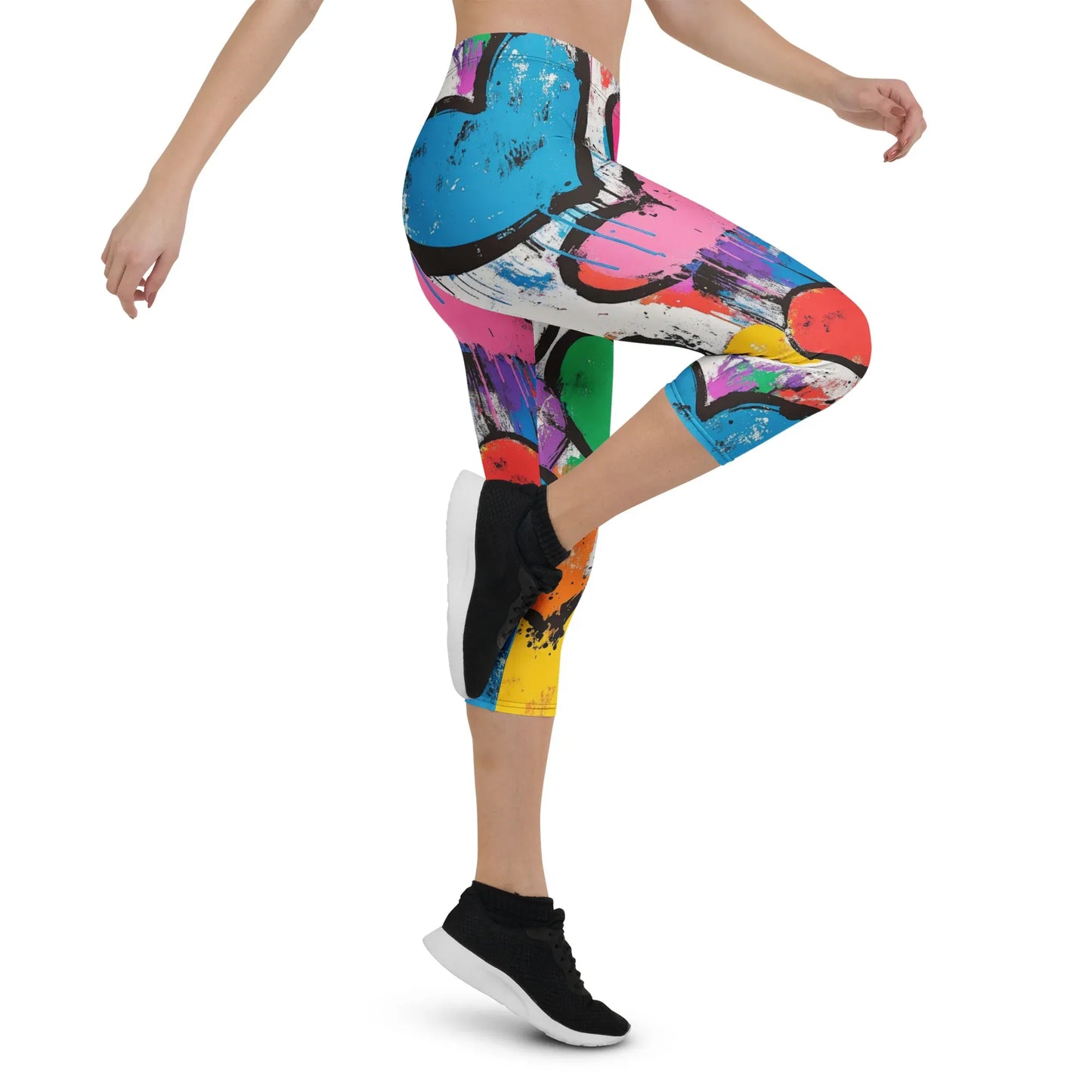 graffiti-hearts-v2-damen-capri-leggings-capri-leggings-jlr-design-10 - JLR Design