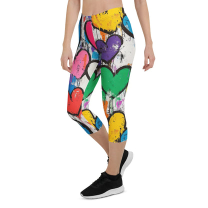 graffiti-hearts-v2-damen-capri-leggings-capri-leggings-jlr-design-11 - JLR Design