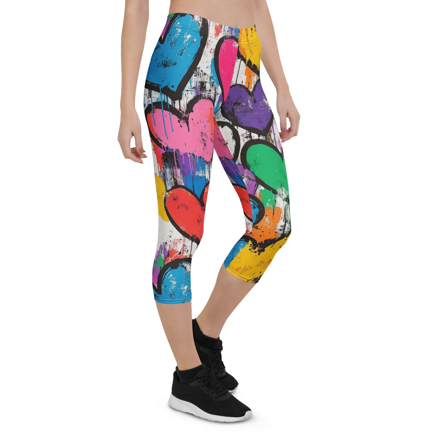 graffiti-hearts-v2-damen-capri-leggings-capri-leggings-jlr-design-12 - JLR Design