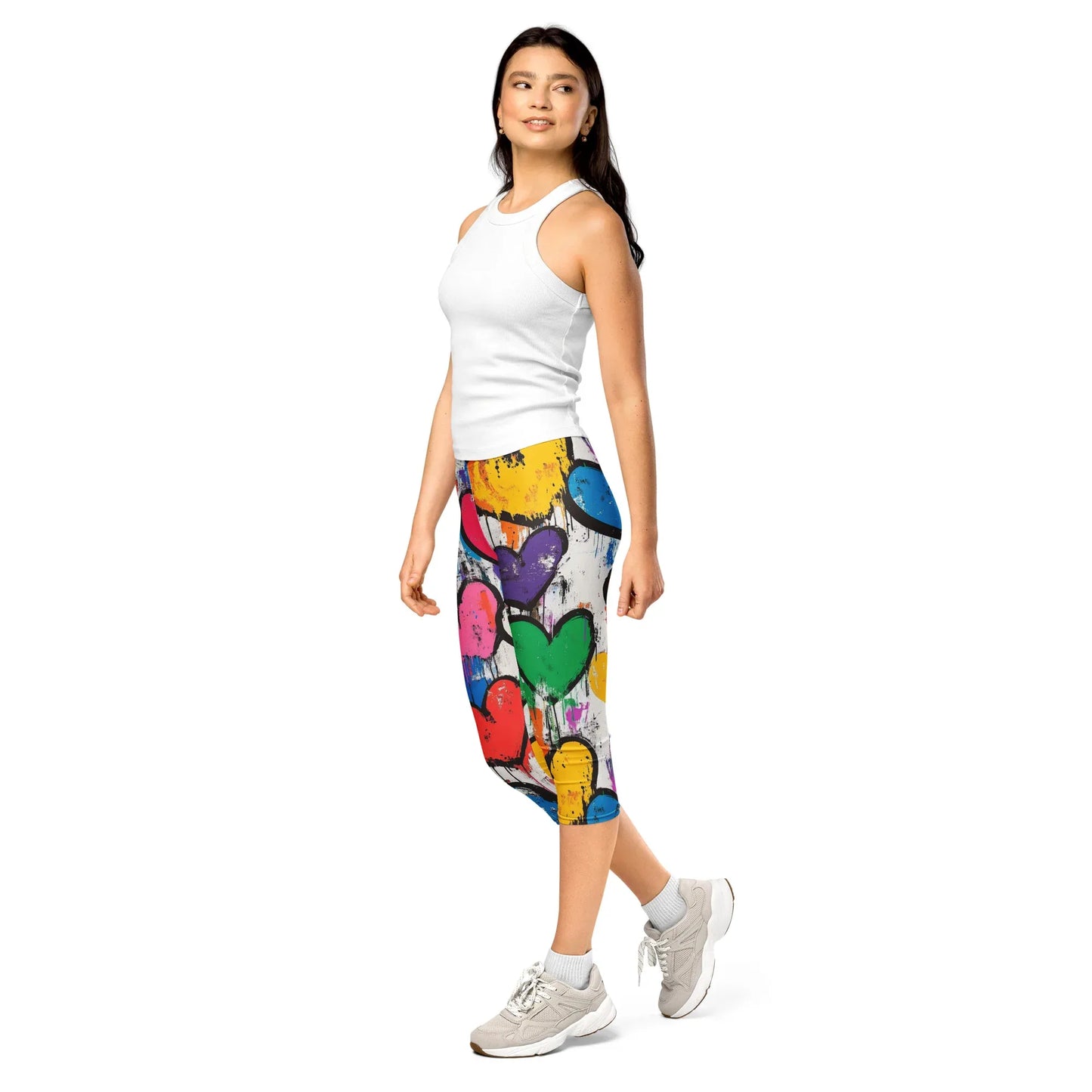 graffiti-hearts-v2-damen-capri-leggings-capri-leggings-jlr-design-2 - JLR Design