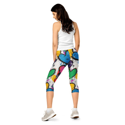 graffiti-hearts-v2-damen-capri-leggings-capri-leggings-jlr-design-5 - JLR Design