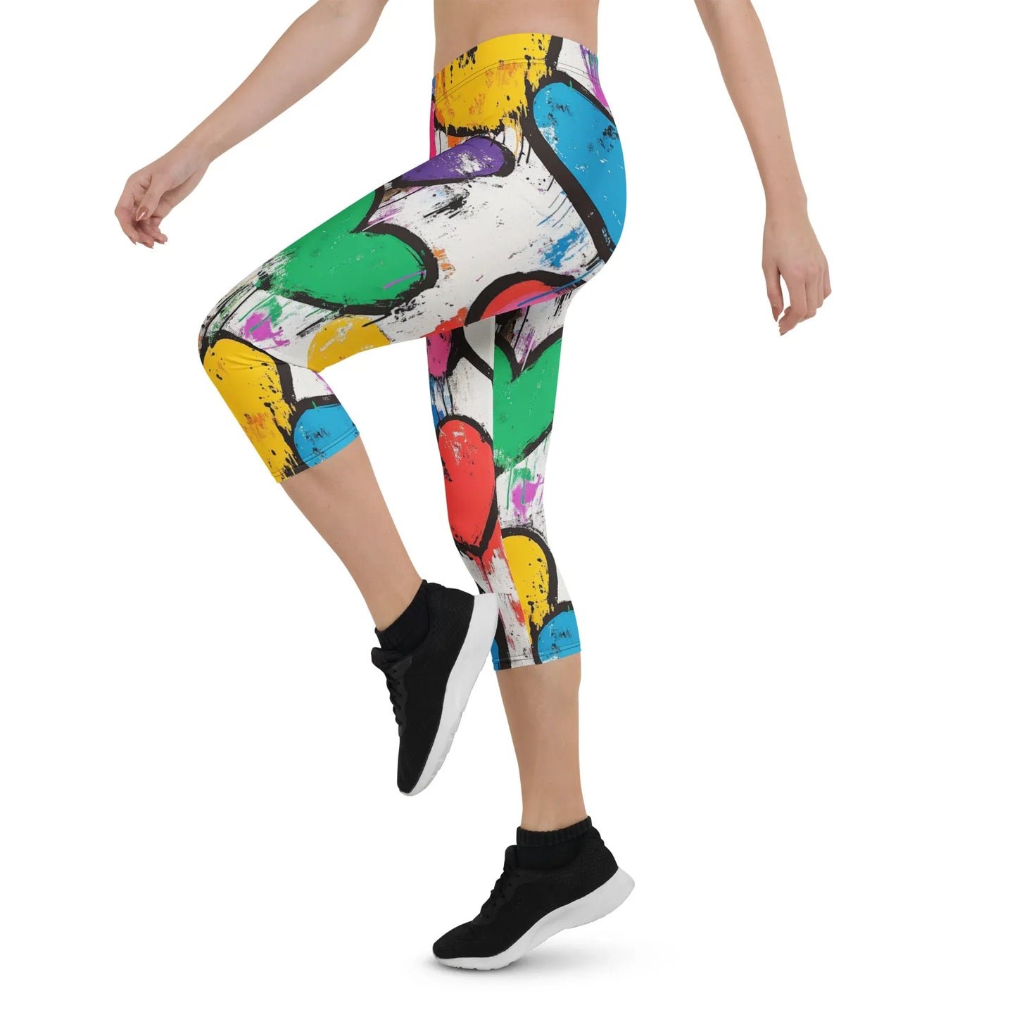 graffiti-hearts-v2-damen-capri-leggings-capri-leggings-jlr-design-9 - JLR Design