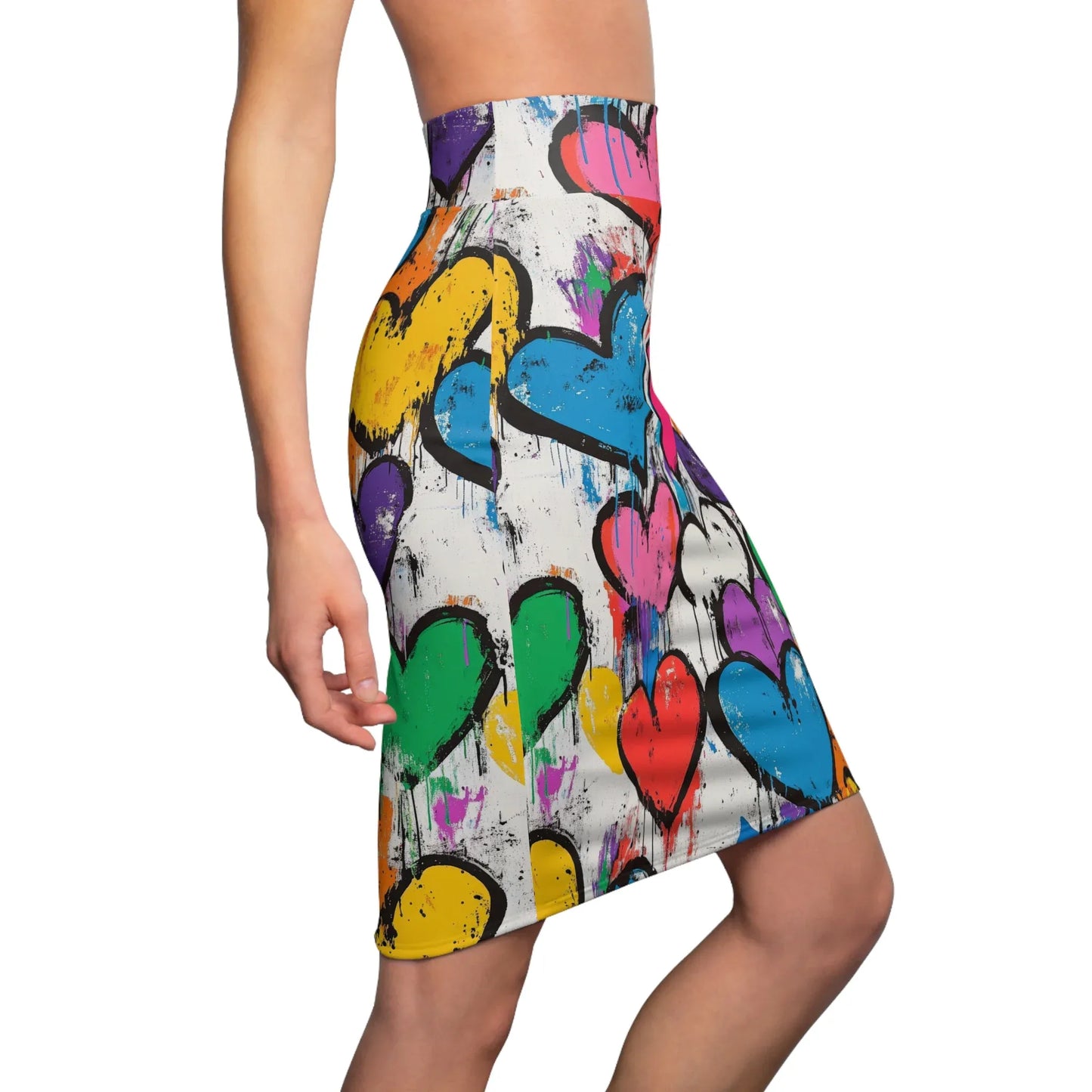 graffiti-hearts-v3-bleistiftrock-fur-damen-eleganter-mid-waist-rock-mit-stretch-komfort-bleistiftrock-jlr-design-3 - JLR Design