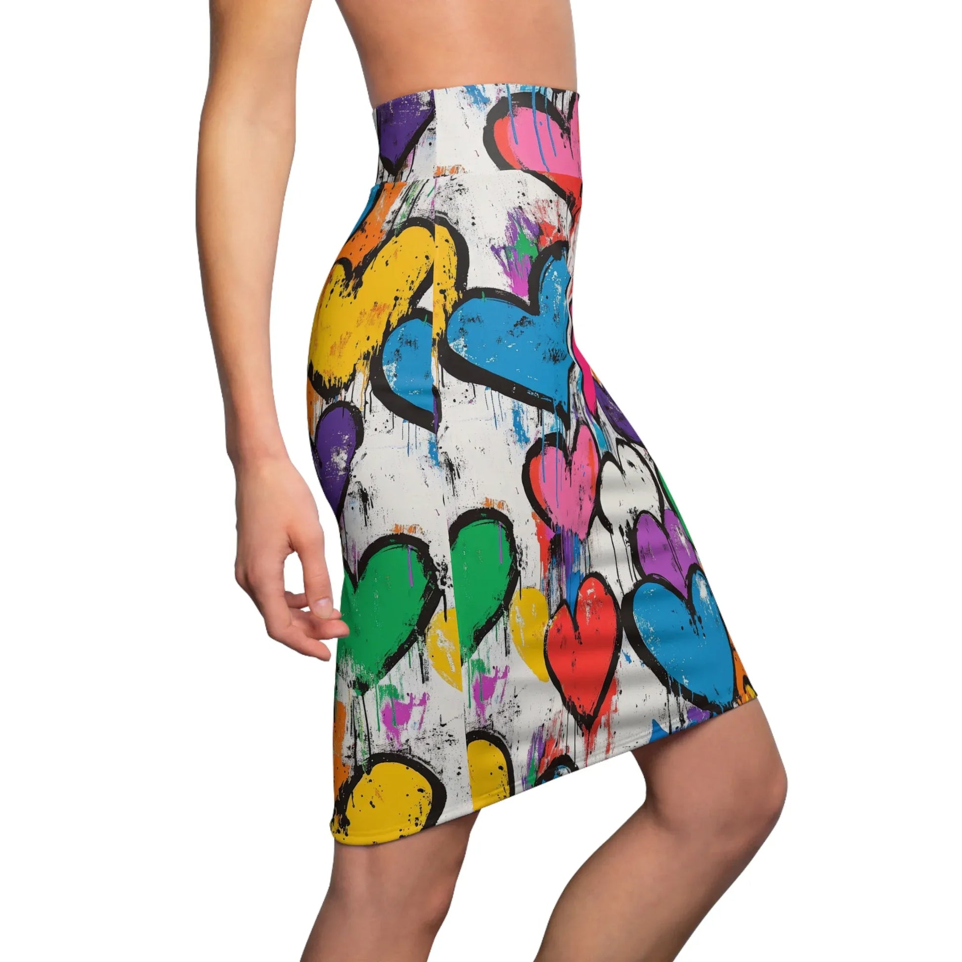 graffiti-hearts-v3-bleistiftrock-fur-damen-eleganter-mid-waist-rock-mit-stretch-komfort-bleistiftrock-jlr-design-3 - JLR Design