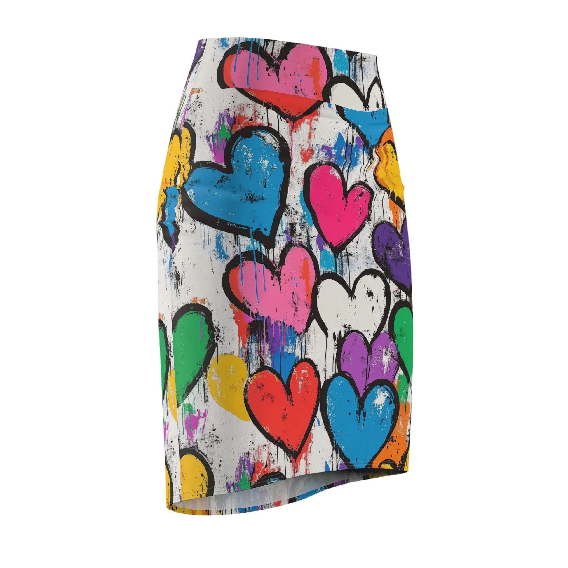 graffiti-hearts-v3-bleistiftrock-fur-damen-eleganter-mid-waist-rock-mit-stretch-komfort-bleistiftrock-jlr-design-6 - JLR Design