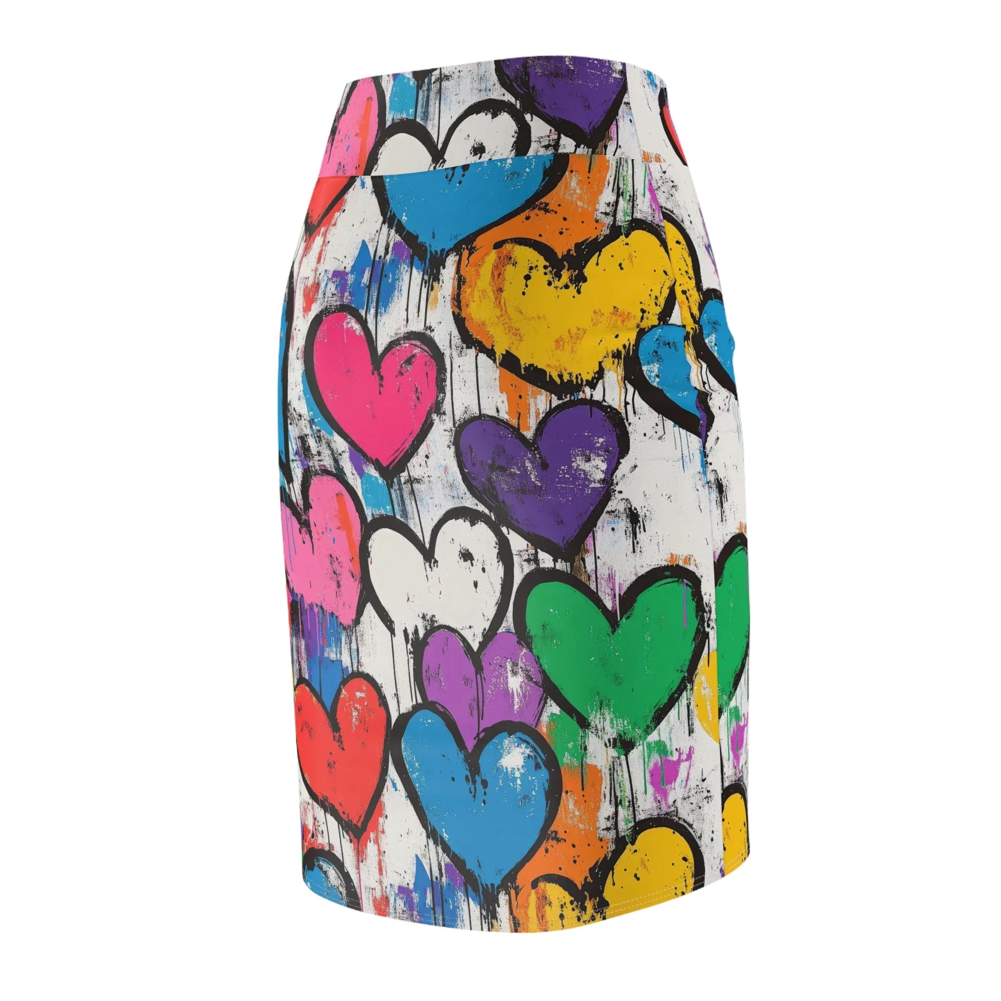 graffiti-hearts-v3-bleistiftrock-fur-damen-eleganter-mid-waist-rock-mit-stretch-komfort-bleistiftrock-jlr-design-7 - JLR Design