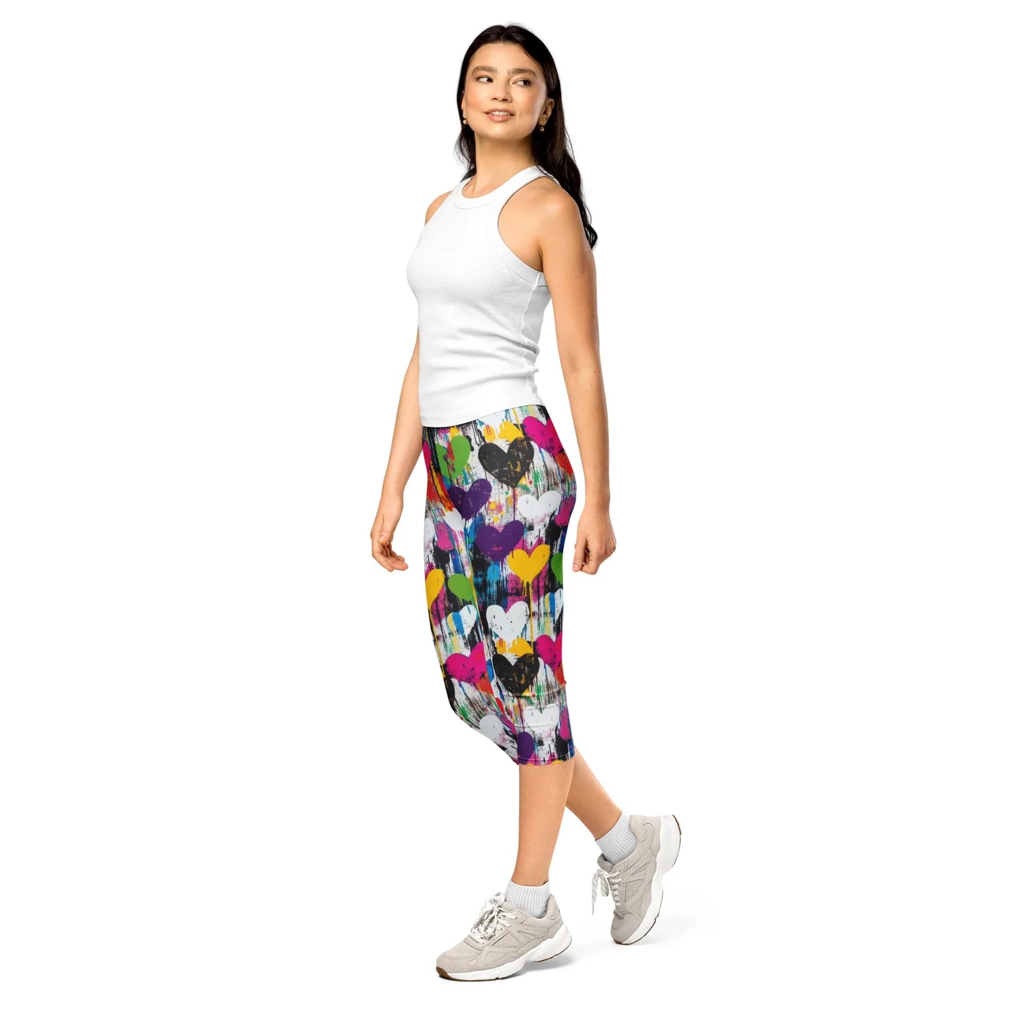 graffiti-hearts-v3-damen-capri-leggings-capri-leggings-jlr-design-10 - JLR Design