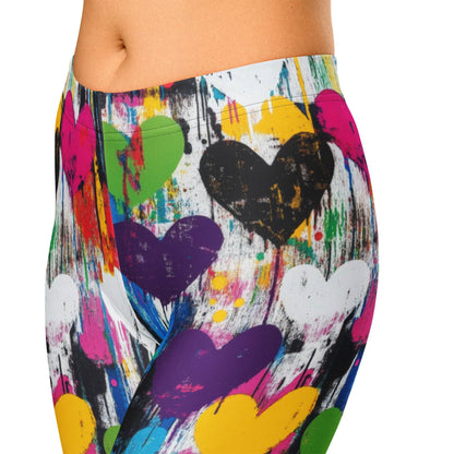 graffiti-hearts-v3-damen-capri-leggings-capri-leggings-jlr-design-11 - JLR Design