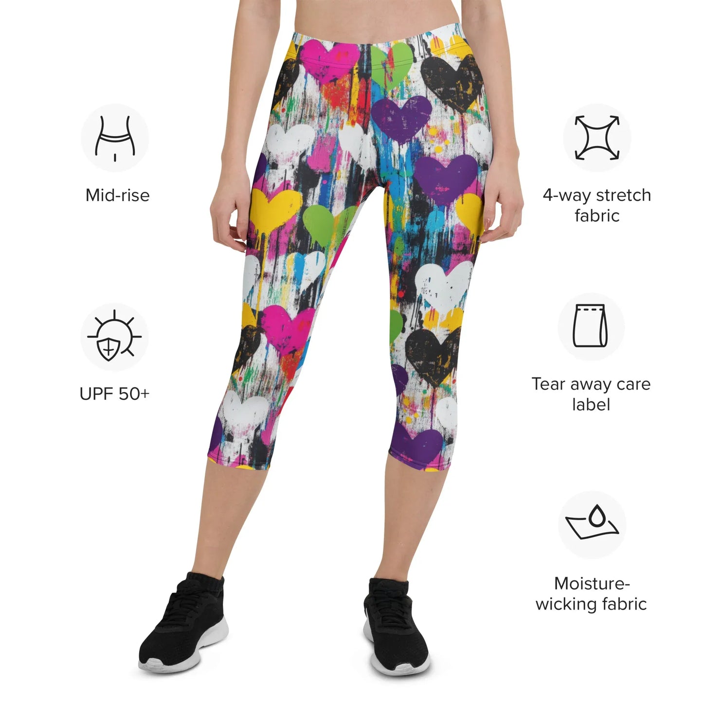 graffiti-hearts-v3-damen-capri-leggings-capri-leggings-jlr-design-2 - JLR Design